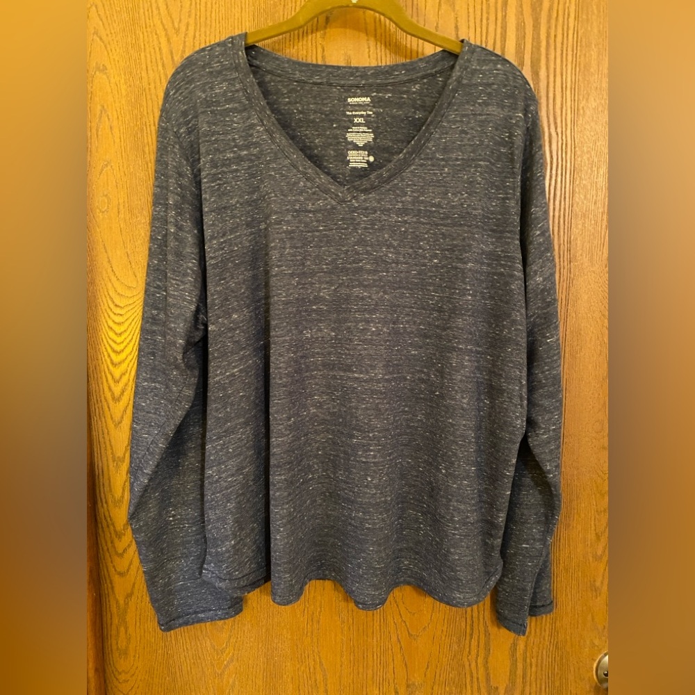 Sonoma The Everyday Tee, Women’s Navy Blue V-neck Long Sleeve Top